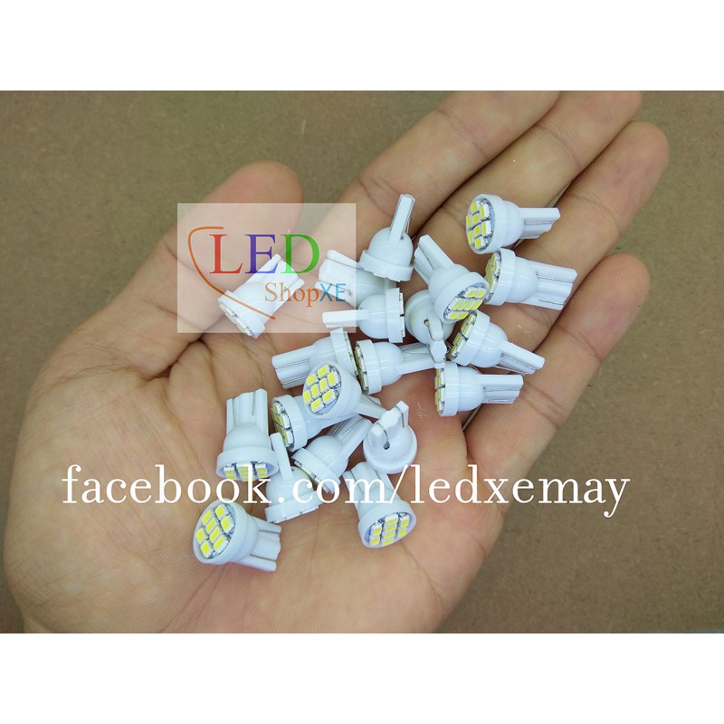 Bộ bóng đèn led T10 mini màu Trắng