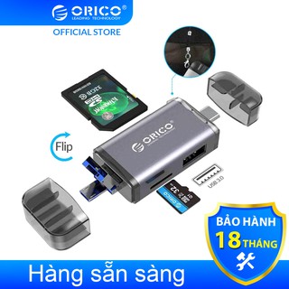 [ORICO] Đầu Đọc Thẻ Nhớ Orico 6 Trong 1 Usb 3.0 Micro Usb 2.0 Type C Sang Sd Cho Laptop (3Cr61)