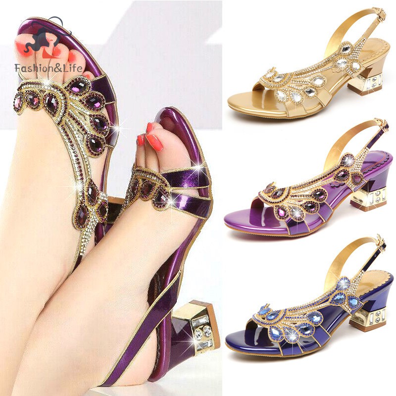 1 Đôi Giày Cao Gót Đính Đá Thời Trang Cho Nữ