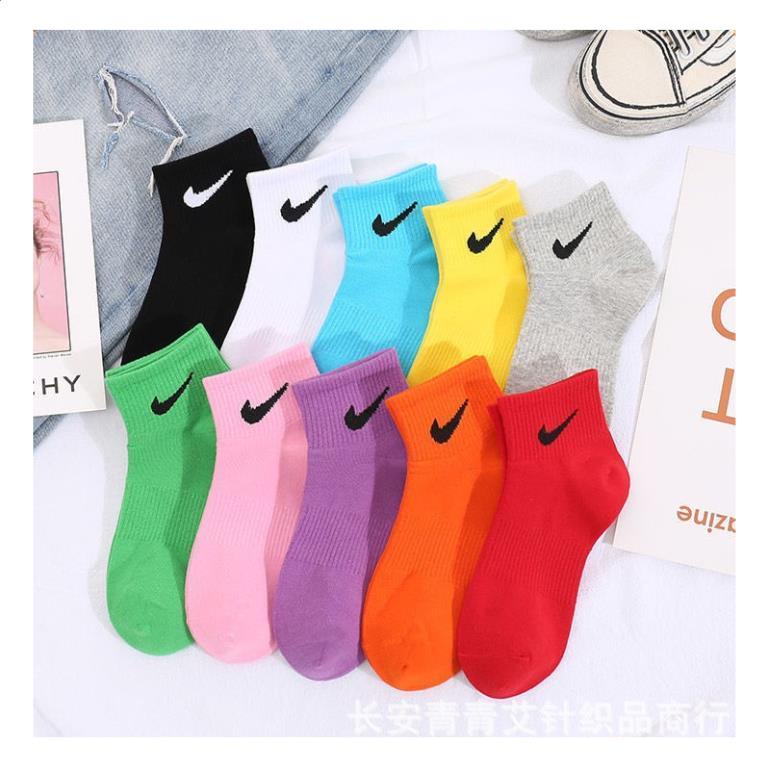 Tất Nike, Vớ Nike Cổ Ngắn [Hộp 5 Đôi] Lựa Chọn Săc Màu Trẻ Trung Cho Nam Và Nữ