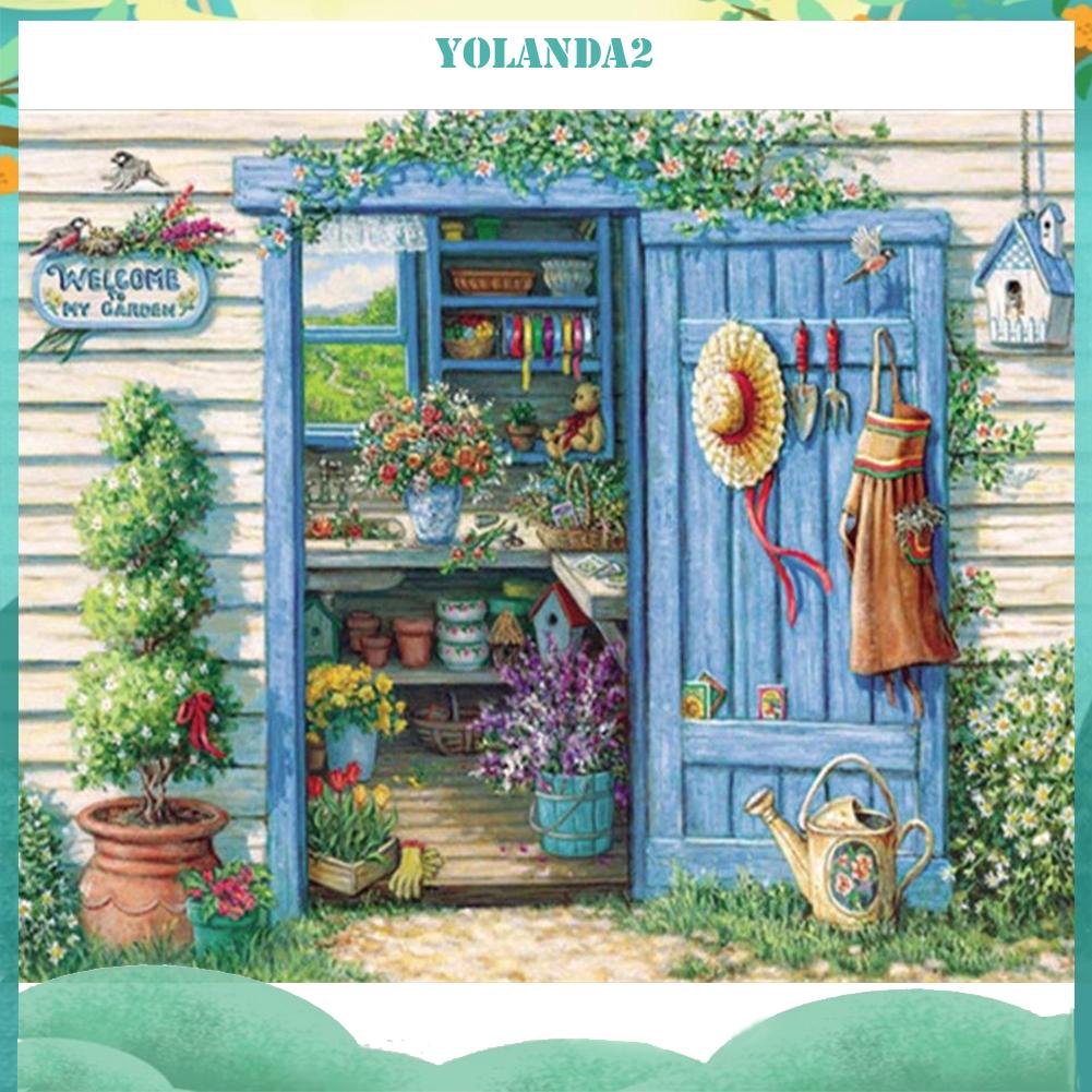 Toàn Bộ Bộ Tranh Thêu Chữ Thập Diy 11ct Hình Ngôi Nhà Hoa