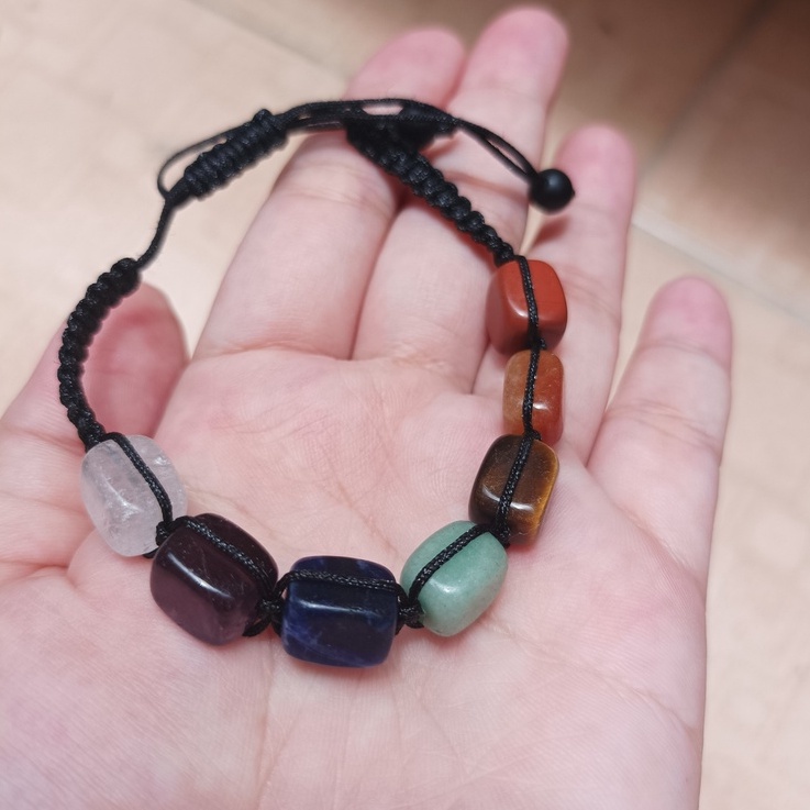 Vòng tay 7 viên đá cân bằng Luân Xa Chakra - 7 Chakras balancing bracelet