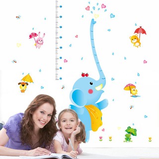 Decal dán tường Thước đo voi phun nước 2 - DTD019