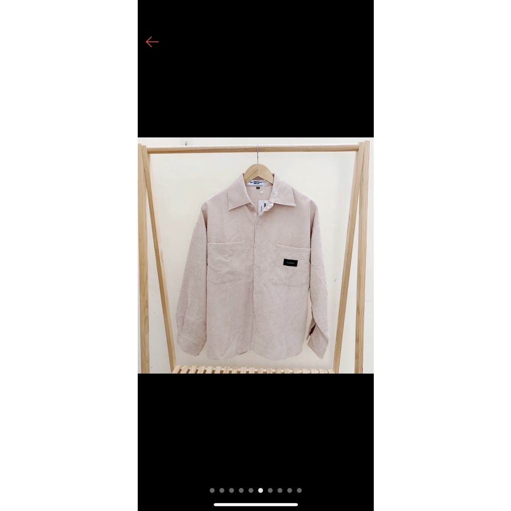 Áo Khoác Nhung Tăm Chống Nắng Khoác Ngoài Unisex 6 Màu Cổ Sơ Mi Có Túi