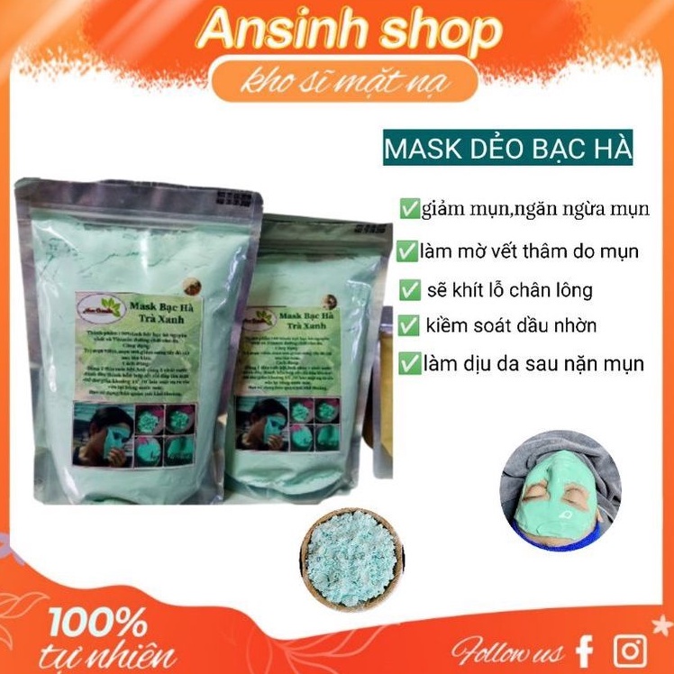 1kg dẻo bạc hà handmade giảm mụn thâm/làm dịu da