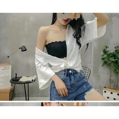 Áo Ngực Ren Không Dây Không Gọng Chống Chói Không Đường May Thoáng Khí Thoải Mái Thời Trang Cho Nữ