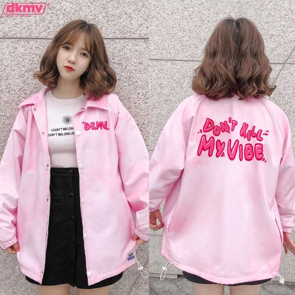 DKMV Áo khoác nữ vải dù in hình | Áo khoác nữ Sweet Jacket DKMV tặng túi tote