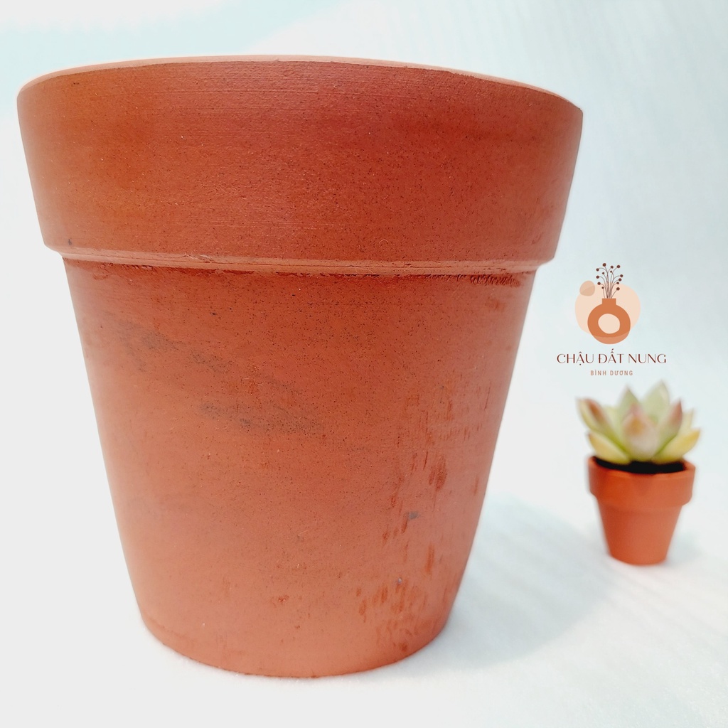 Chậu đất nung, Chậu sen đá - Ly gờ 1414, miệng châu 14-18.5cm chiều cao 14-16cm