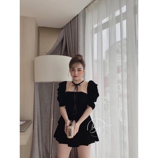 ⚡️bán sỉ⚡️áo nhung tay bồng phối ren