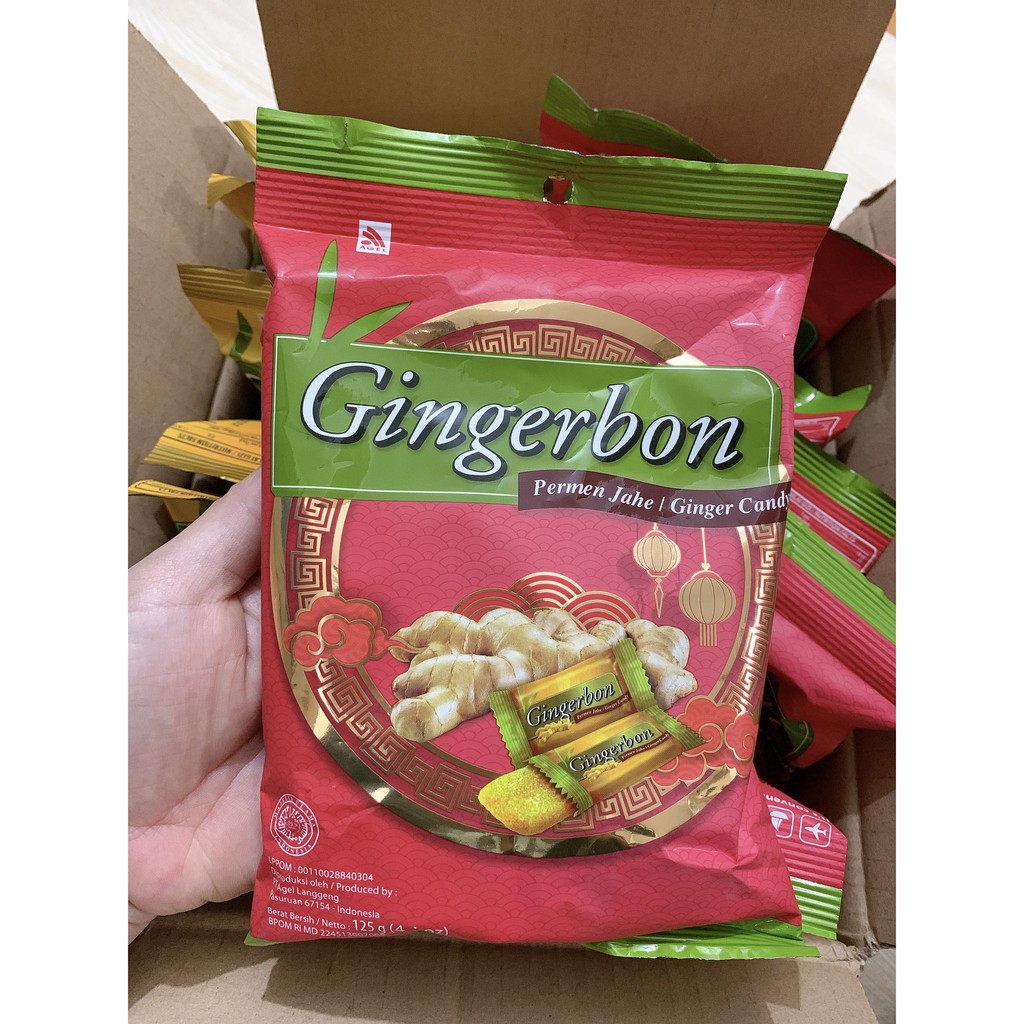 Combo 2 Gói Kẹo Gừng Gingerbon 1 Truyền Thống+ 1 Chanh Mật ong 125g/gói