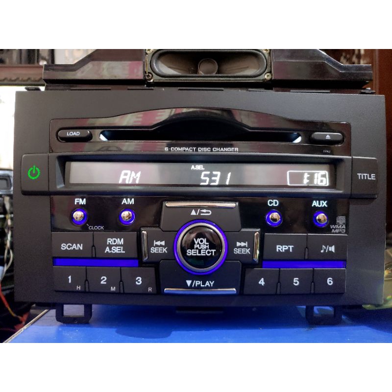 đầu aux cd 6 disk radio tháo xe honda crv.