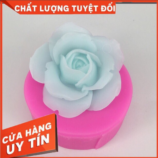 Khuôn rau câu 4D silicon Hồng xoè cỡ lớn mã H5H5KL