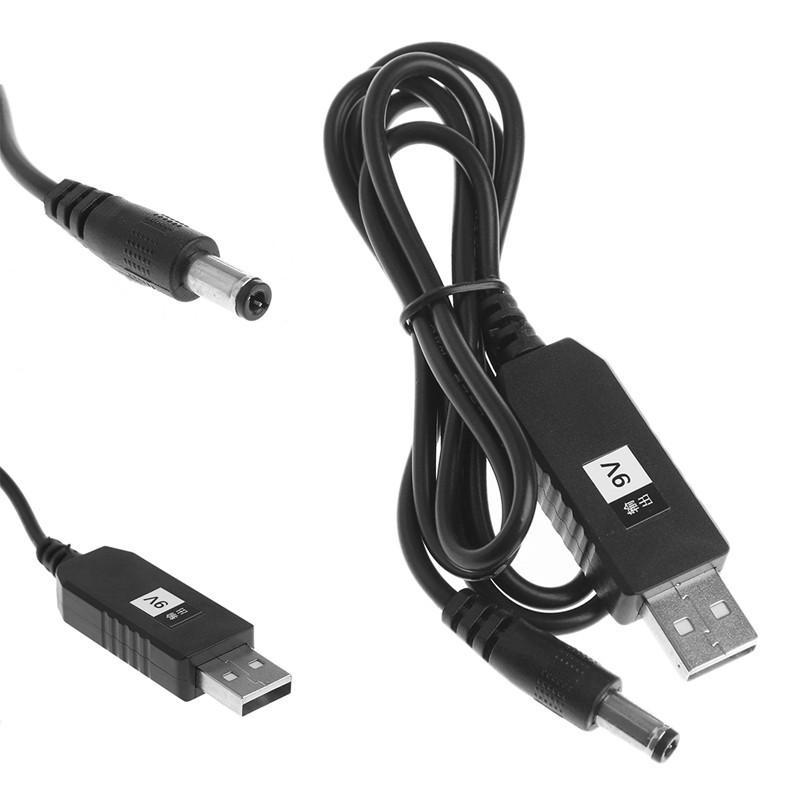 Cáp chuyển đổi USB DC 5V sang đầu cắm DC 9V 2.1x5.5mm