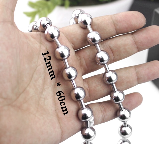 Dây chuyền ball chain inox nam nữ bi tròn 12Ly