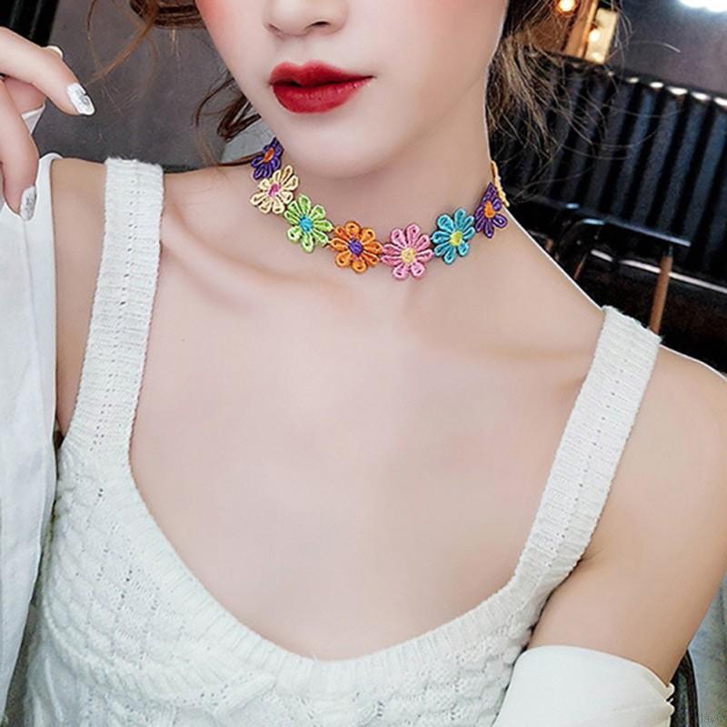 Vòng Cổ Choker Ren Hoa Mặt Trời Phong Cách Hàn Quốc