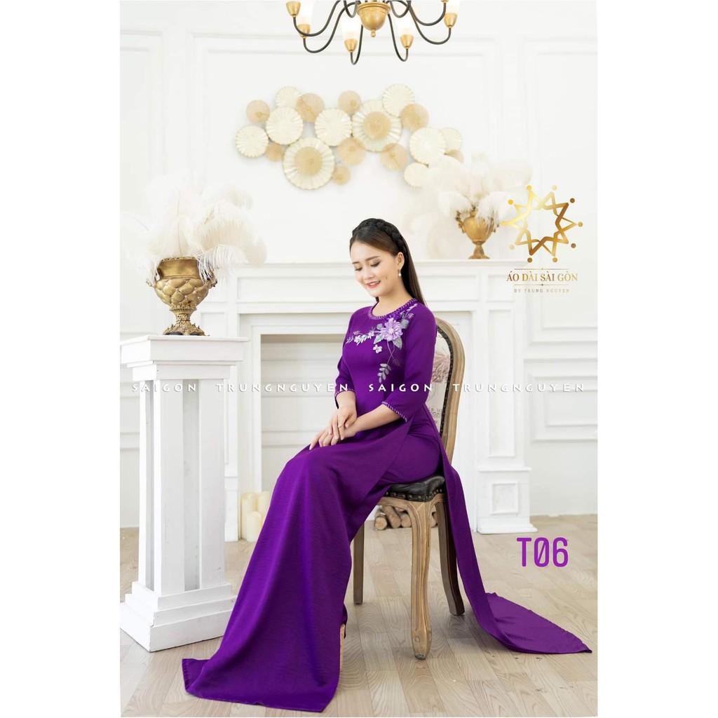 ÁO DÀI THÊU HOA CỰC XINH