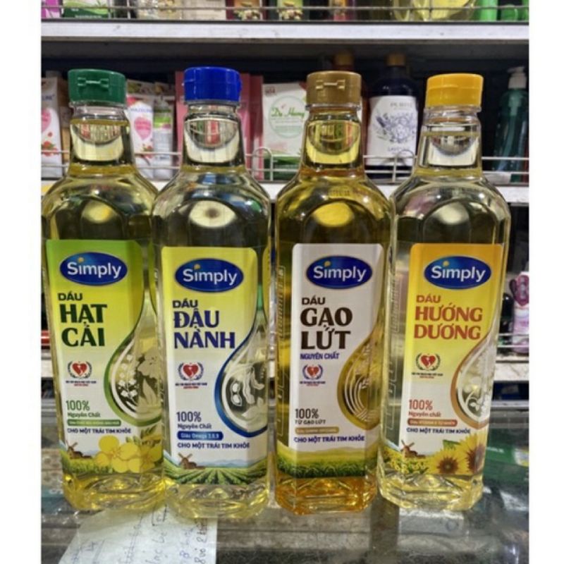 dầu ăn simply ( đậu lành, gạo lức,) 1L