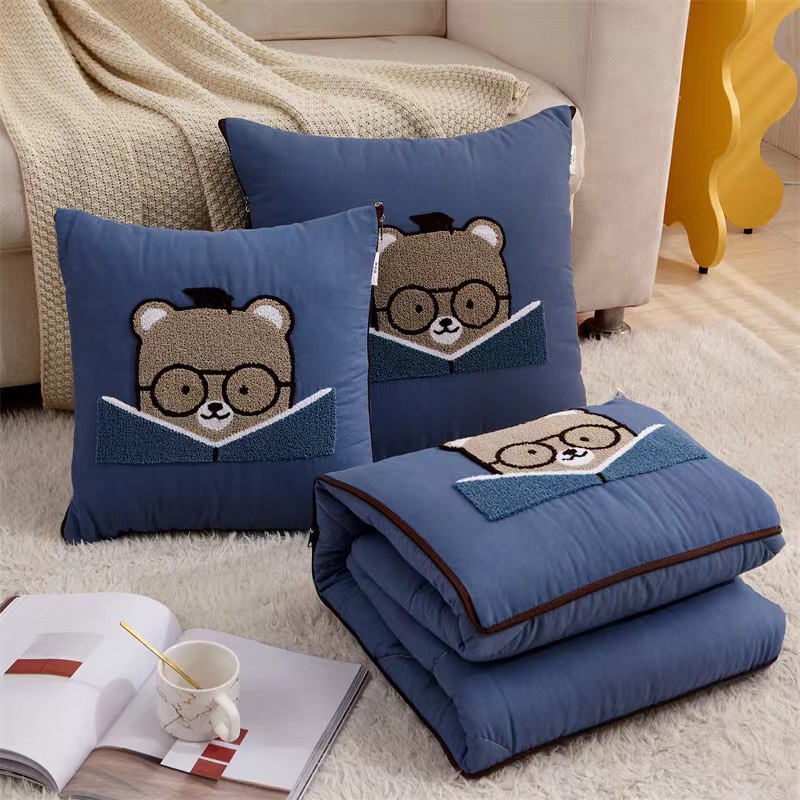 chăn cho bé đi học chăn  2in1 cotton nhập khẩu mền mịn hoạ tiêt siêu xinh tiện dụng cho bé đến trường kích thước 1mx1m5