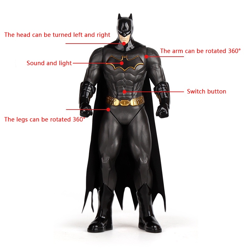 Mô Hình Nhân Vật Siêu Anh Hùng Người Dơi Superman Flashman 32Cm Có Nhạc Dùng Làm Quà Tặng Sinh Nhật Cho Bé Trai