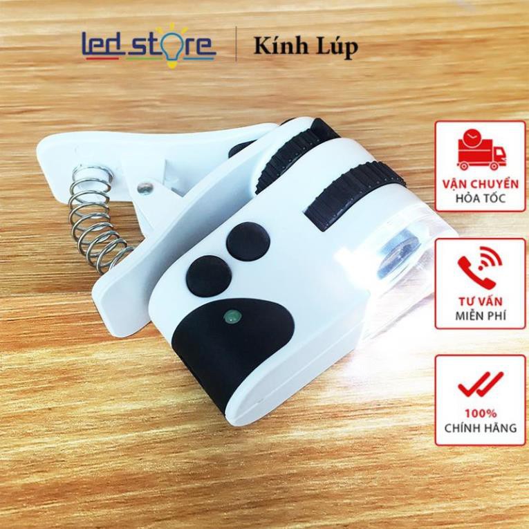 Kính lúp 50X kẹp điện thoại 💗FREESHIP💗 Kính lúp có đèn sạc MPK15-CL50X