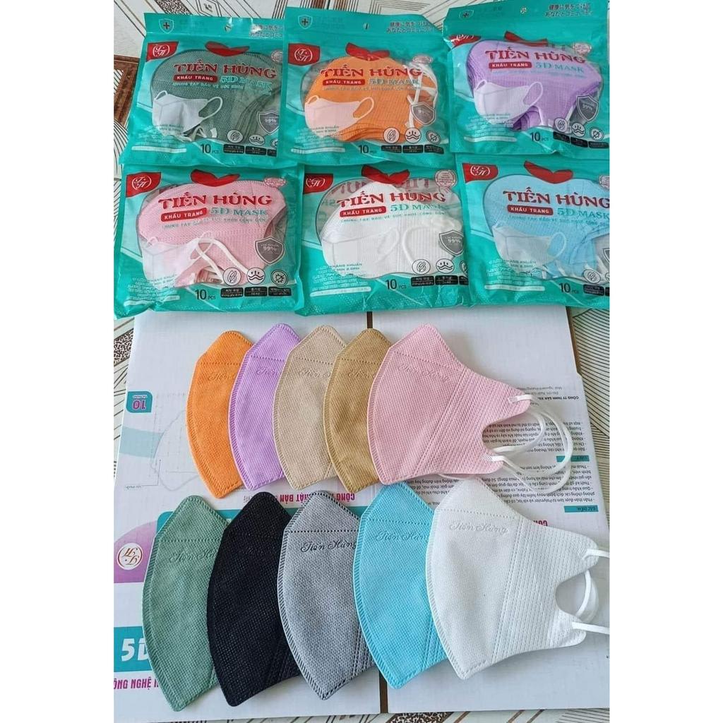 Khẩu trang 5D cao cấp 3 lớp kháng khuẩn cho người lớn mix nhiều màu