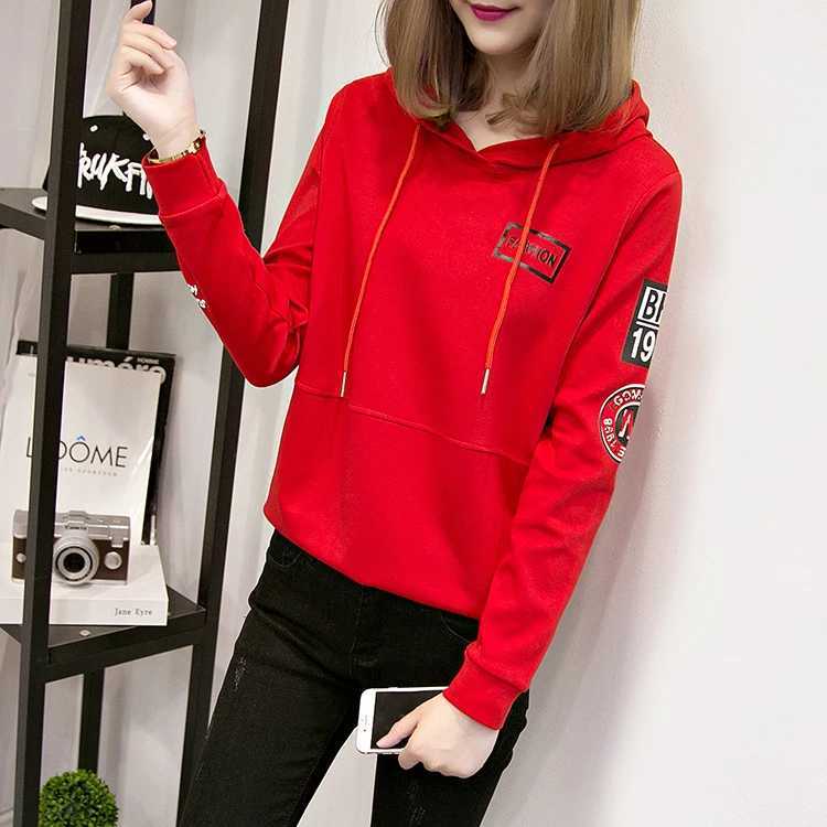 Áo Hoodie Mỏng Tay Dài Dáng Rộng In Họa Tiết Thời Trang Xuân Thu Phong Cách Hàn Quốc