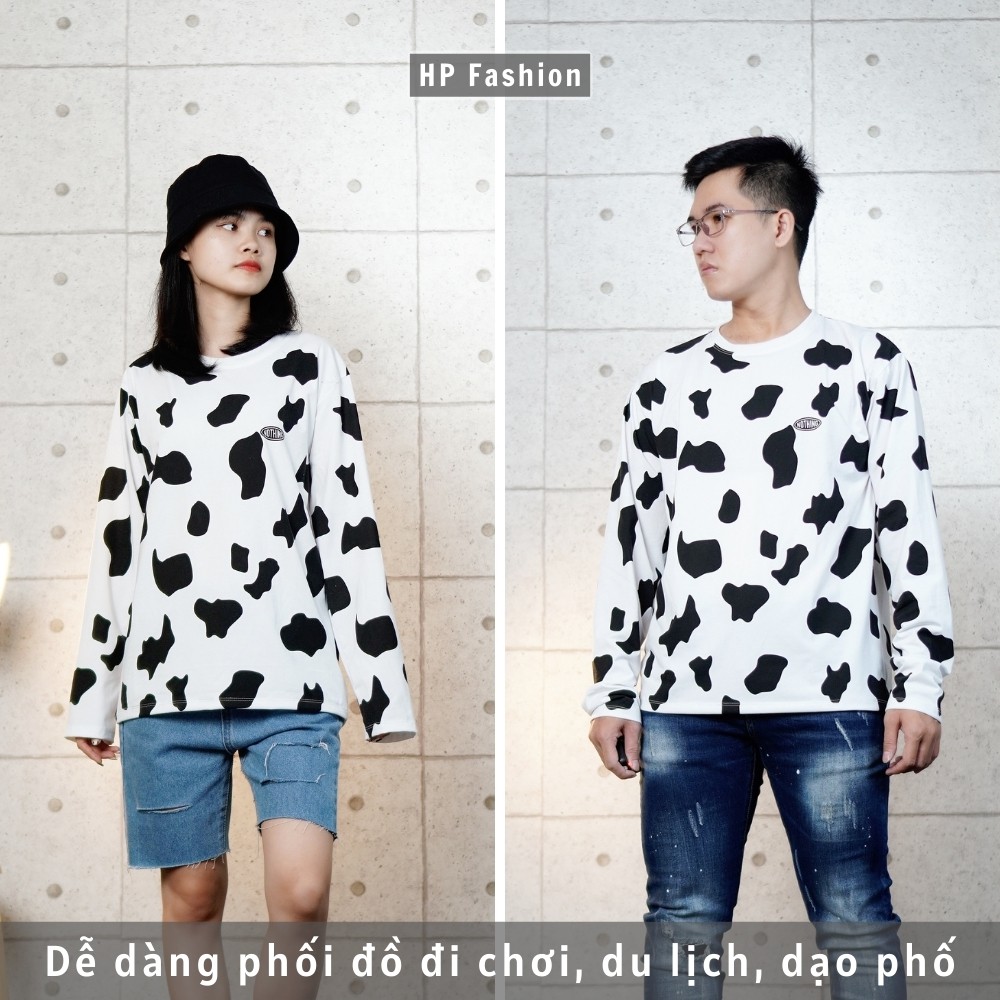 Áo Thun Bò Sữa Tay Dài dáng rộng Unisex nam nữ phong cách Ulzzang hottrend | BigBuy360 - bigbuy360.vn