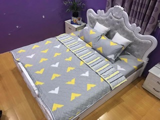 Sét chăn hè và ga chun poly có gối ôm
