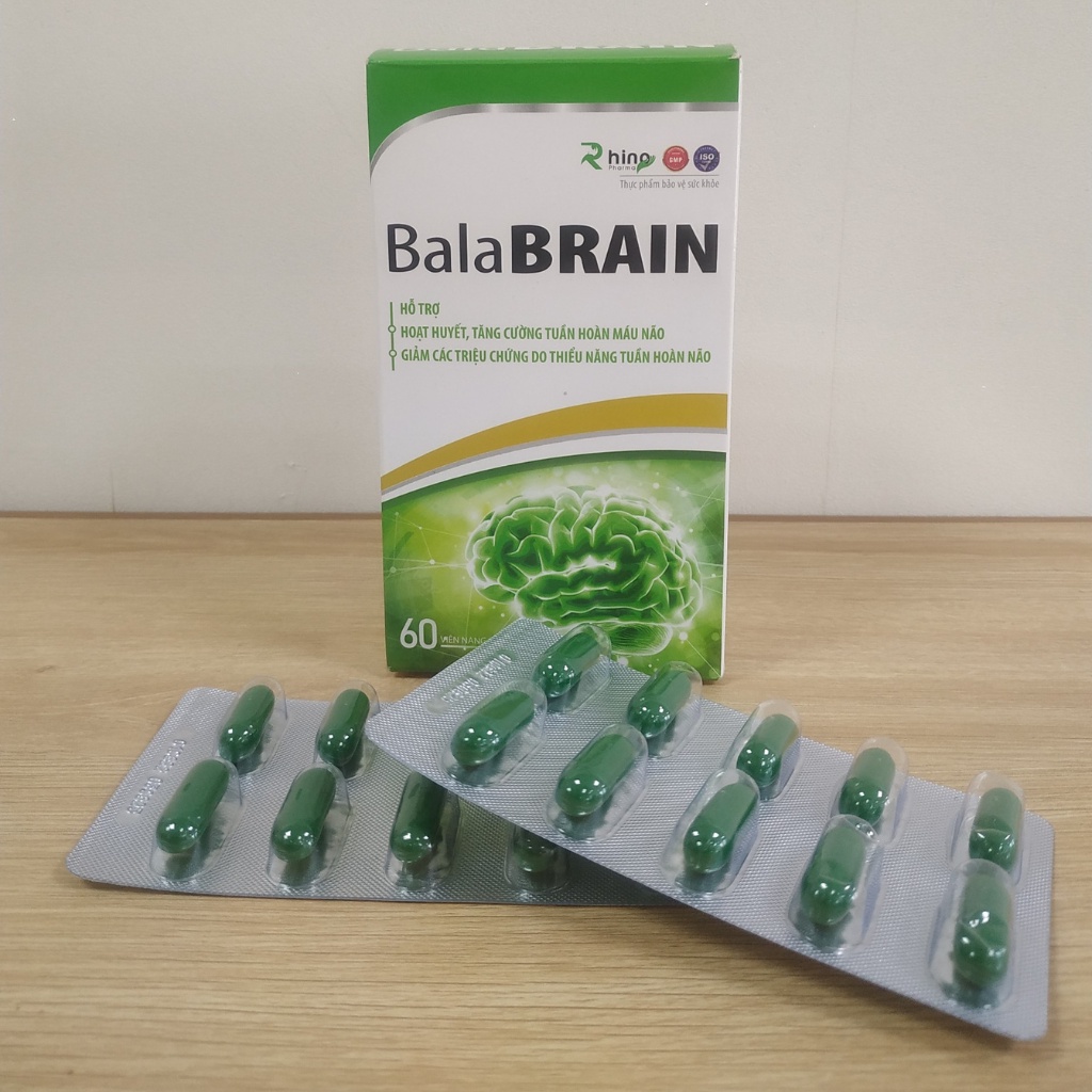 Viên uống bổ não Bala BRAIN, hoạt huyết, tăng tuần hoàn não với Cao bạch quả - 60 viên - PharmaOTC