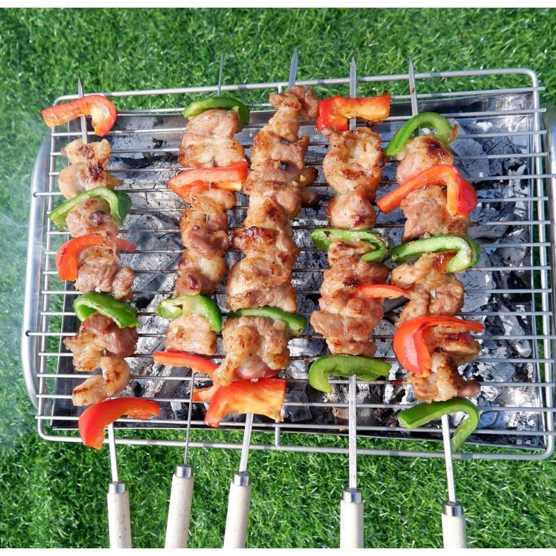 Vỉ bếp nướng than hoa, vỉ bếp nướng BBQ bằng inox, kt 44*29cm