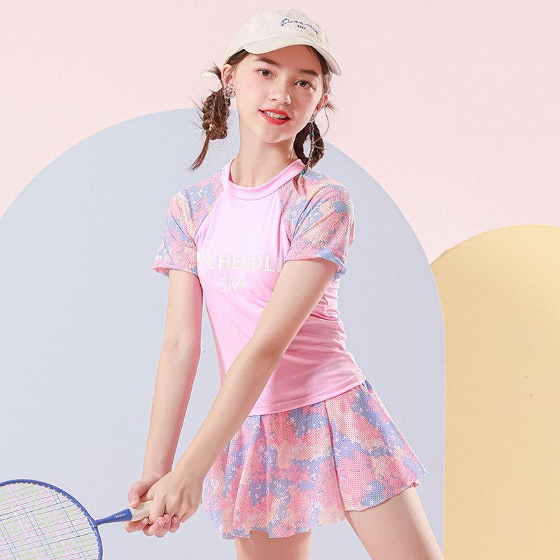 Đồ bơi bé gái bikini đi biển trẻ em kín đáo 2022 Phong Cách Hàn Quốc Cho Bé k2t4-4
