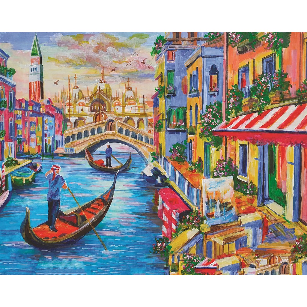 Bộ Tranh Xếp Hình Cao Cấp Minh Châu 500 Mảnh Ghép – Venice Êm Đềm (Kích Thước 40x50cm)