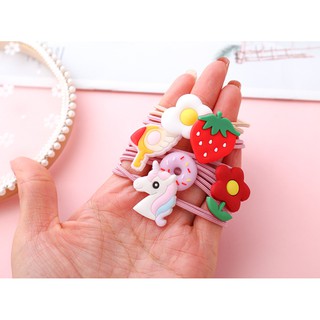 Cột tóc cao su hoạt hình đa dạng màu sắc (có 18 mẫu)