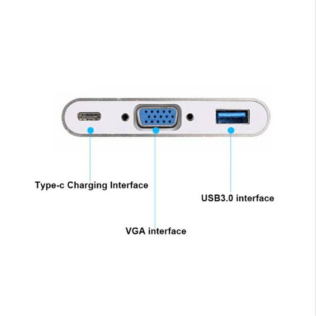 Usb Type-C To USB-C 1080p VGA USB 3.0, 3 trong 1, hỗ trợ Samsung MHL