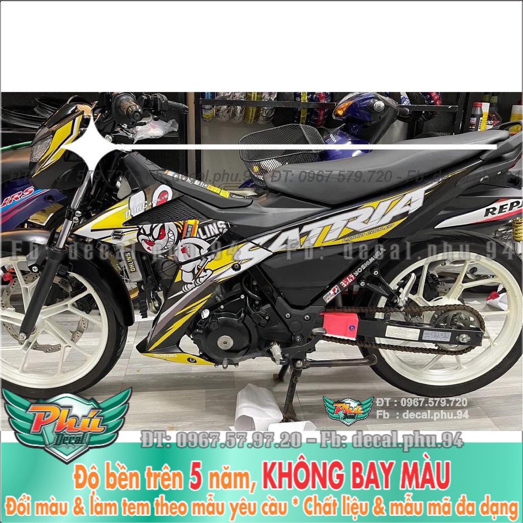 Tem Rời Satria Vàng Đen Thỏ (K) -1