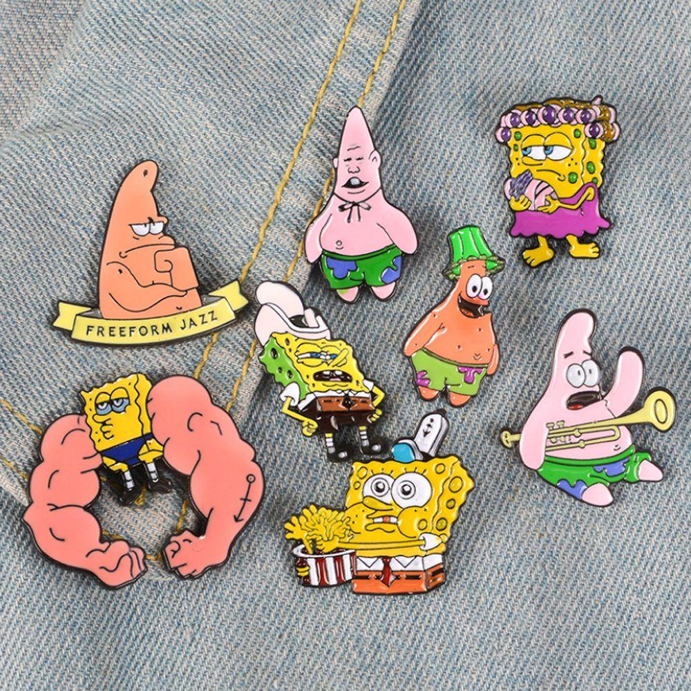 BSUNS Ghim Cài Áo Kim Loại Hình SpongeBob Dễ Thương
