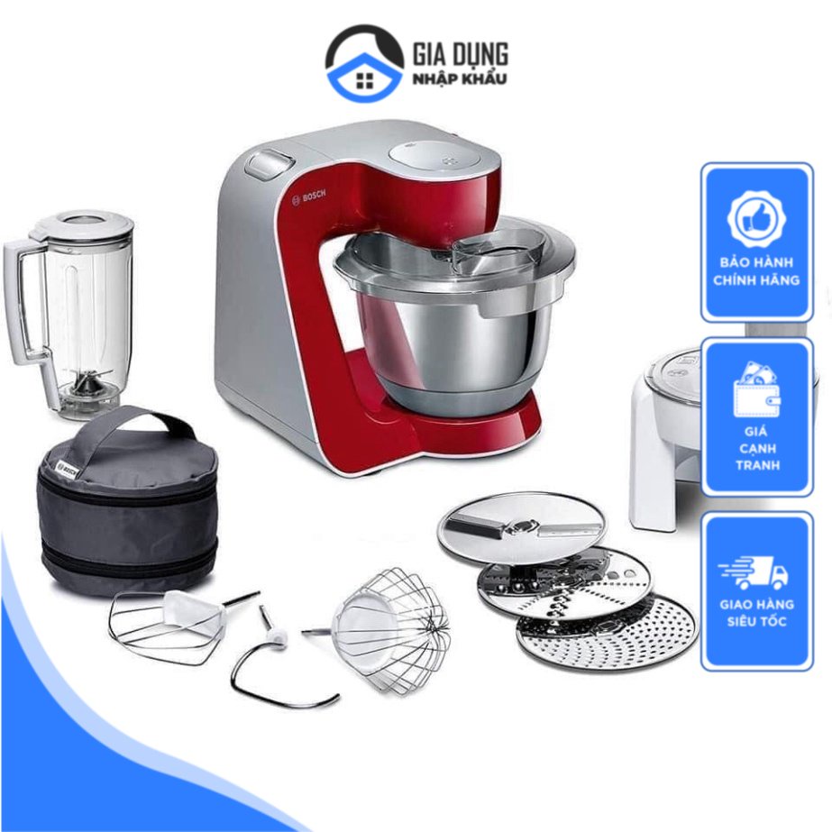 Máy Trộn Bột Đa Năng Bosch MUM58720, Máy Làm Bếp, Máy Chế Biến Thực Phẩm Đa Năng, Công Suất 1000W, Dung Tích 3.9L