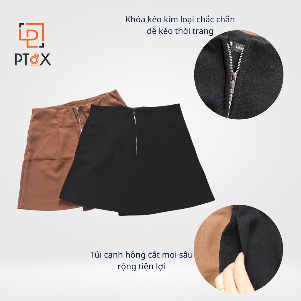 Quần short nữ cạp liền cao quần đùi nữ khóa kim loại chất tuyết mưa đẹp thời trang, quà tặng chun buộc tóc | BigBuy360 - bigbuy360.vn