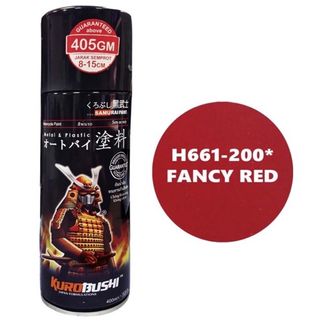 H661-200- sơn xịt samurai màu đỏ fancy