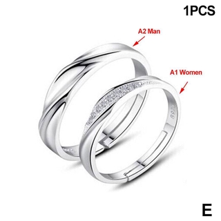 Nhẫn cặp đôi mở phiên bản hàn quốc nhẫn kim cương cưới zircon miệng nhẫn trực tiếp