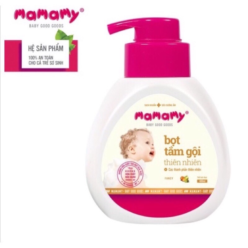 Bọt Tắm Gội Thảo Dược Thiên Nhiên Mamamy Cho Bé 200ml