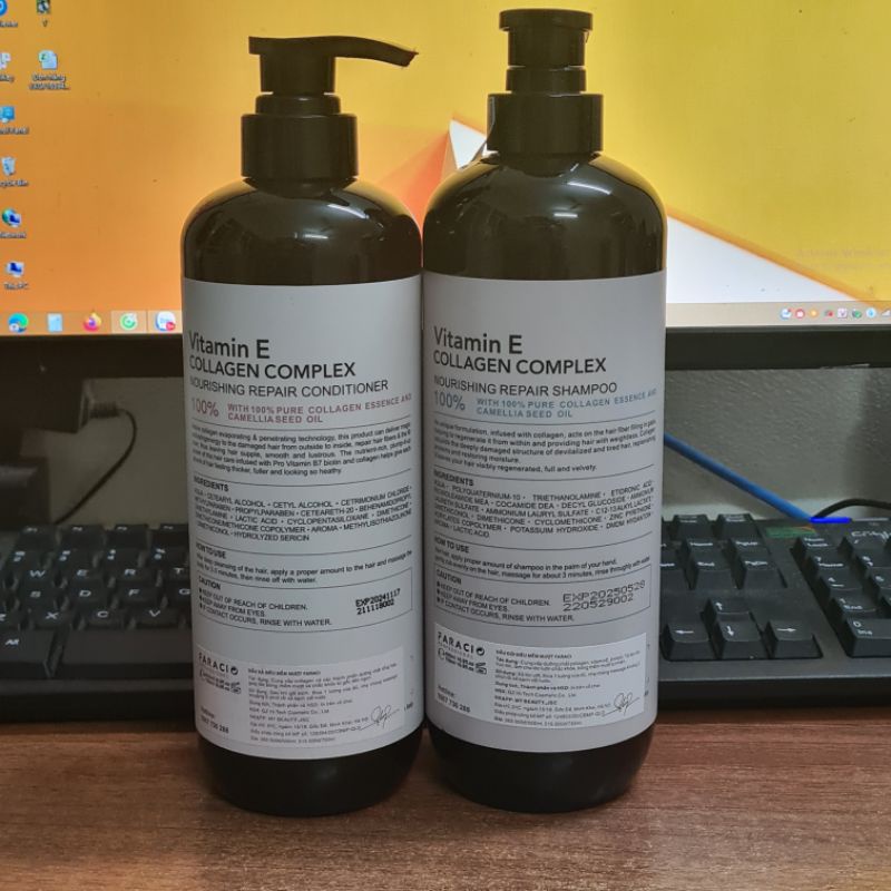 Dầu Gội Xả FARACI VITAMIN E 750ml. Phục Hồi,Chống Rụng, Kích Thích Mọc Tóc Siêu Mềm Mượt. Hàng Chính Hãng Cao Cấp