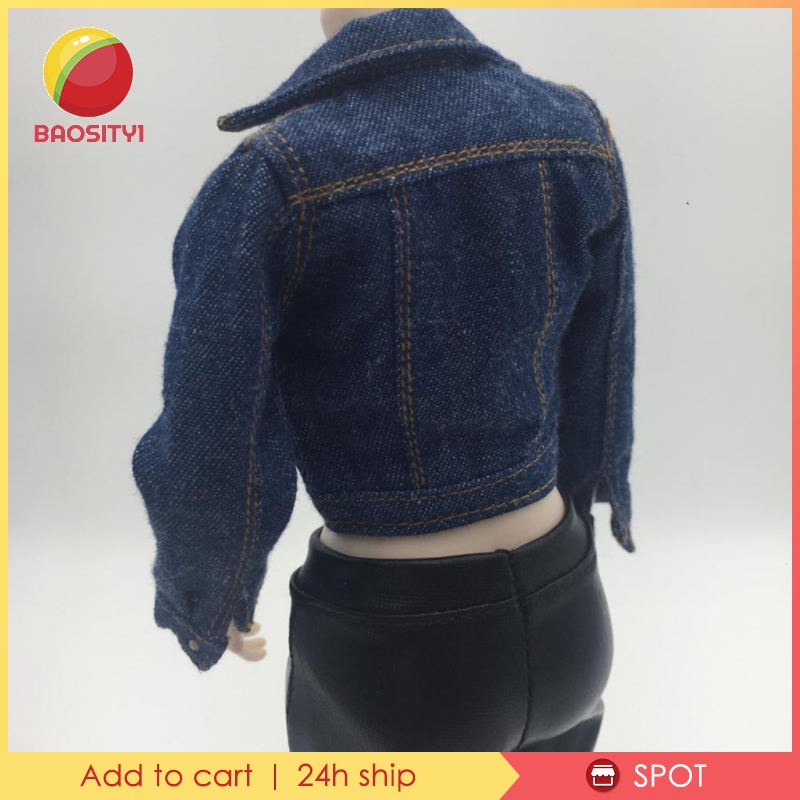 Áo khoác jean xanh cho búp bê 12 inch tỉ lệ 1/6