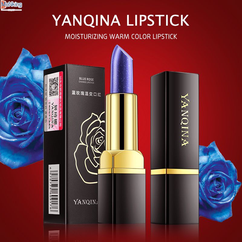 YANQINA Đổi Màu Son Môi Hoa Hồng Xanh Dương Son Môi Dưỡng Ẩm Và Nhiệt Độ Điều Chỉnh Son Môi ^ MK ^