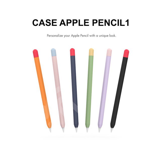 Vỏ bọc bảo vệ bút cảm ứng Apple Pencil 1/2 bằng TPU silicone dẻo màu trơn 4.9 tiện lợi