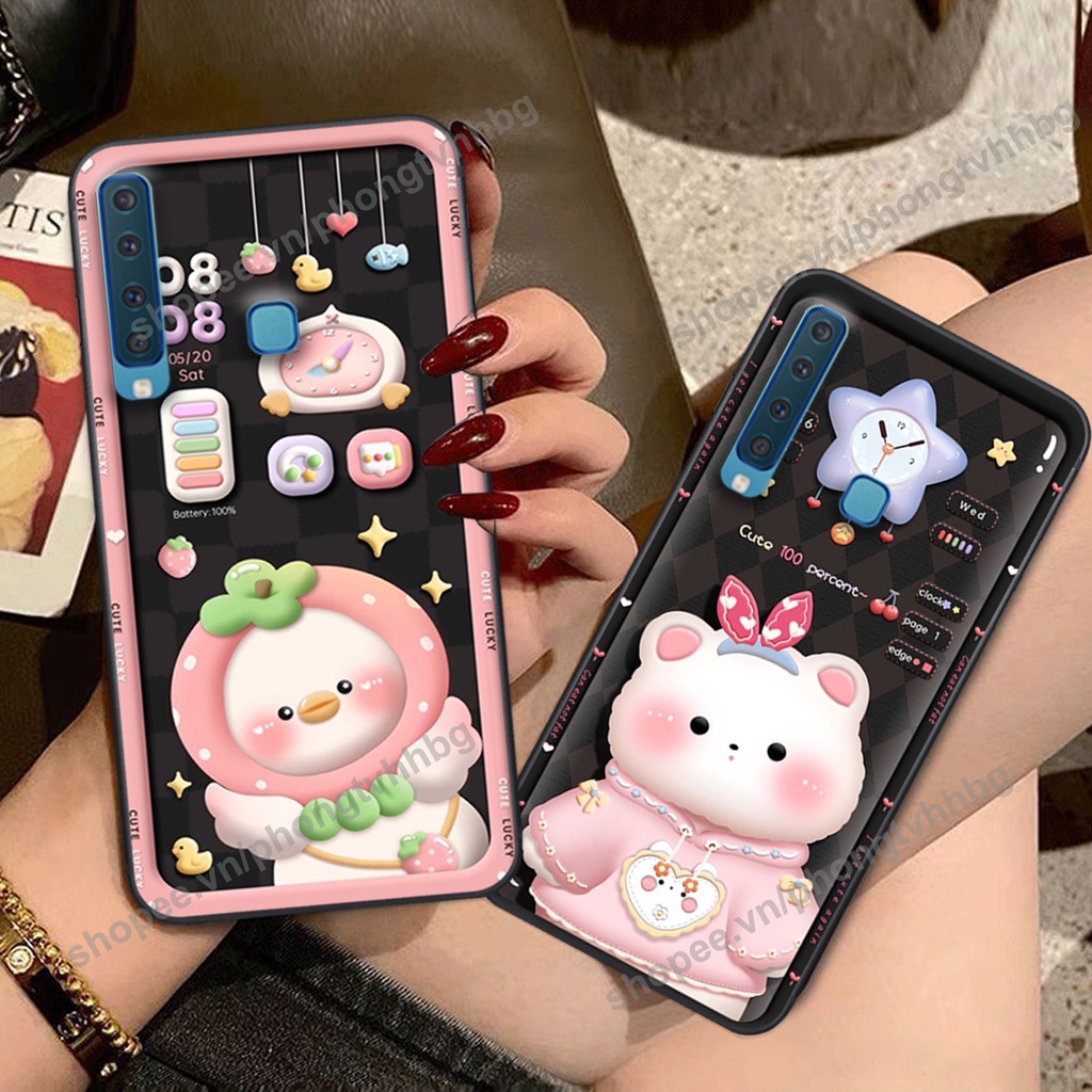 Ốp lưng Samsung A7 2018 / A9 2018 gấu,thỏ trắng , đồng hồ dễ thương cute cực đẹp
