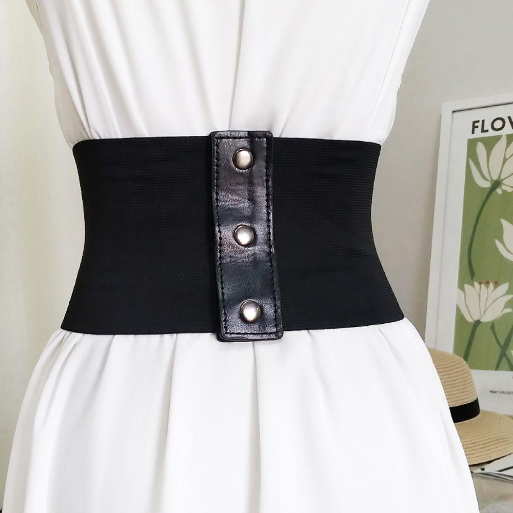 PATH Fashion Girdle Clothing Supplies Waistband Wide Waist Belt Punk Women Accessories Female Corset PU Leather Dress Strap Elastic Buckle