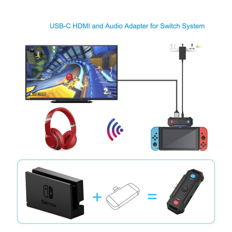 Thiết Bị Chuyển Đổi Âm Thanh Bluetooth 5.0 Usb Type-C Tv Hdmi Cho Nintendo Switch / Lite New Macbook Air Huawei Samsung