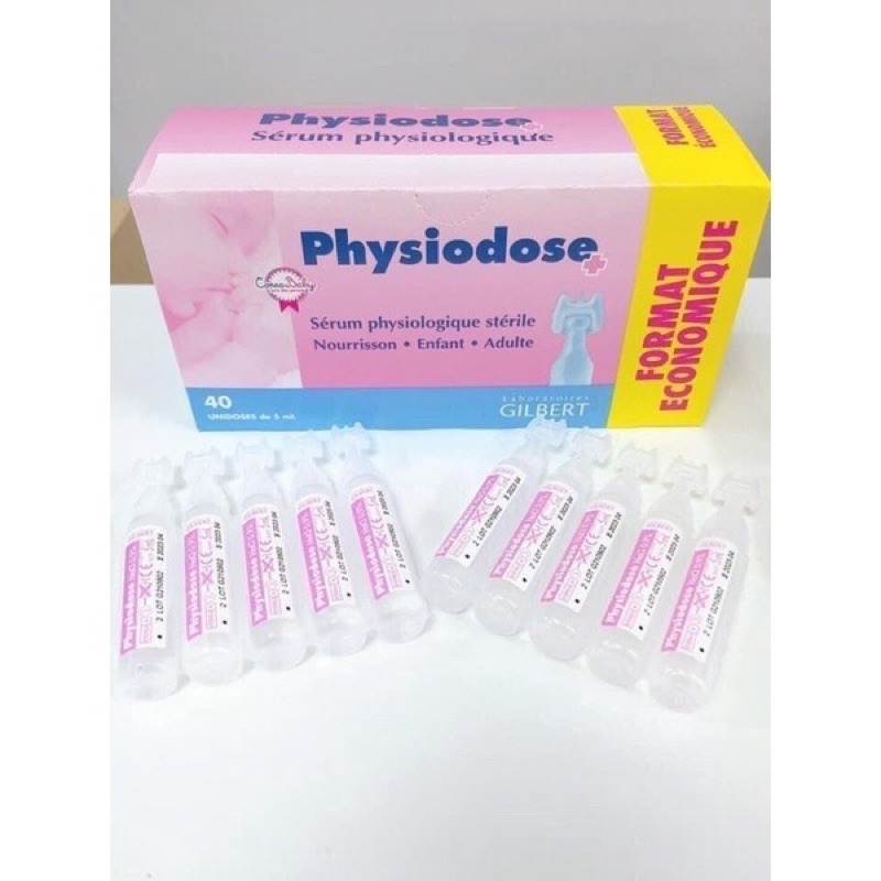 Nước muối sinh lý Pháp Gifrer Physiodose hộp 40 ống * 5ml