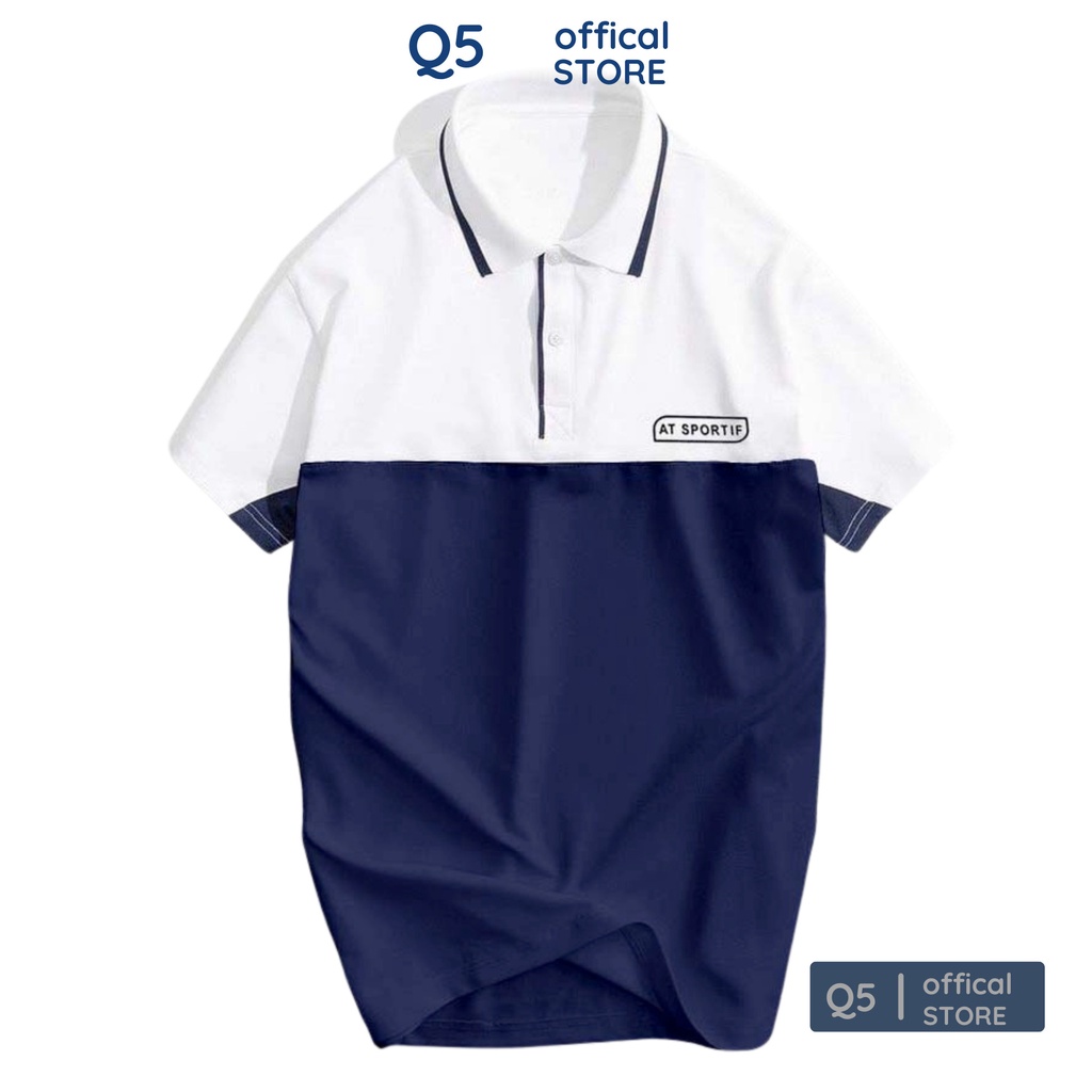 Áo PoLo Nam Q5 phối màu vải cá sấu cotton CVC chuẩn form, trẻ trung, thanh lịch